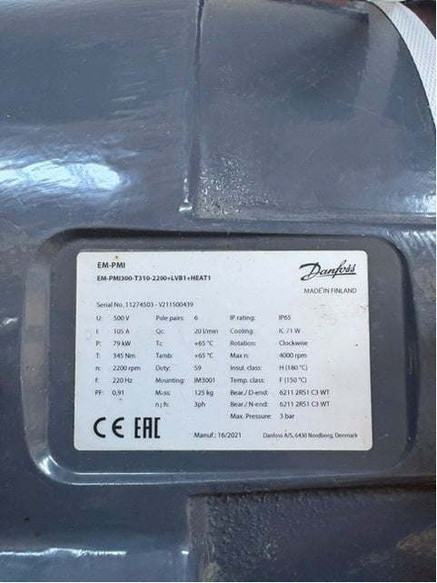 Danfoss EM-PMI300-T310 — High-Efficiency Permanent Magnet Electric Motor / Generator